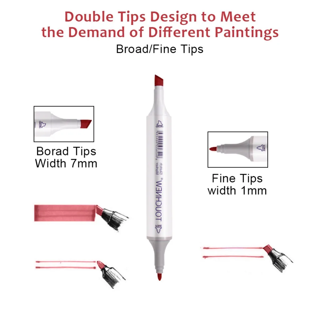 Touchnew алкоголя эскизов маркеры 40/60/80/168 Цвета для рисования маркерами каллиграфии ручка арт Поддержка манги