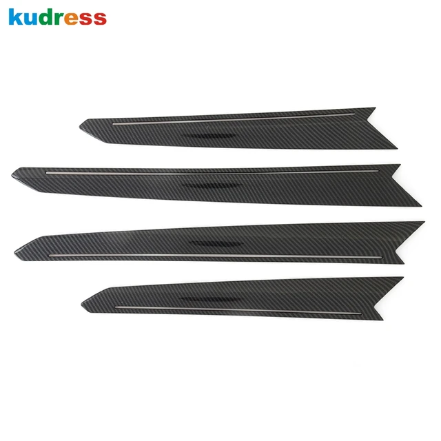 For Volkswagen T-Roc 2017 2018 2019 Carbon Fiber Plastic Car styling Inner Door Armrest Decoration Cover Trims Sticker 4pcs