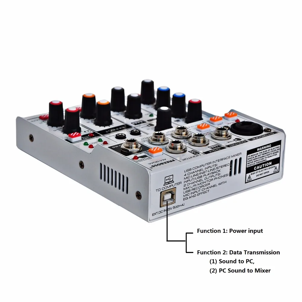  AM-G04A Bluetooth Record Multi-purpose 4 Channels Input Mic Line Insert Stereo USB Playback Profess