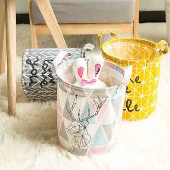 

Big Foldable Laundry Basket Storage Basket Storage Barrels For Kids Sundries Toys Holder Container Basket Organizer Bag d#