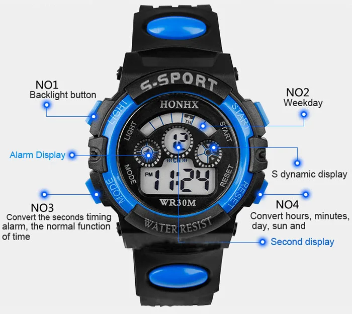 

Luxury Brand Silicone Sports Digital LED Quartz Watch Men Boy Fashion Bracelet Wrist Watch Wristwatches Clock Relogio Masculino