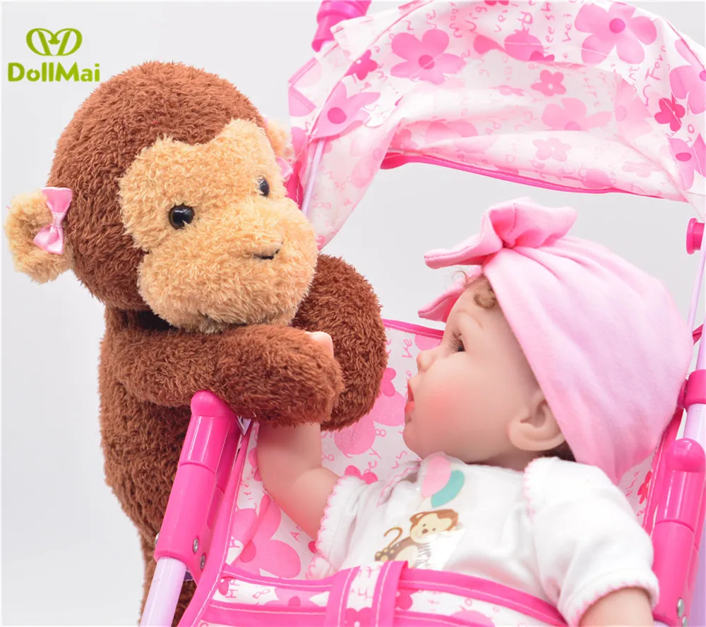 18 &quot40 см Bebes reborn кукла игрушки Мягкие силиконовые Детские куклы с медведем