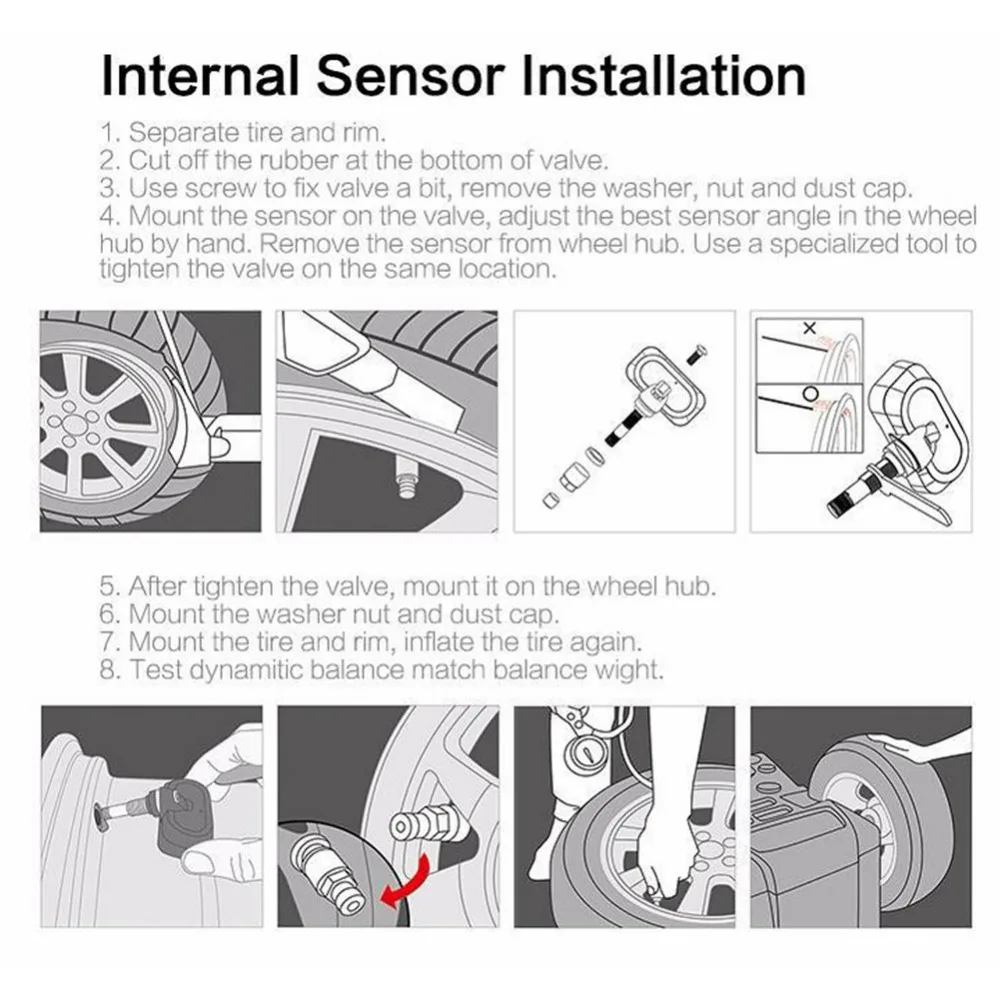 Система контроля давления в шинах TPMS с солнечной батареей ЖК дисплей 4