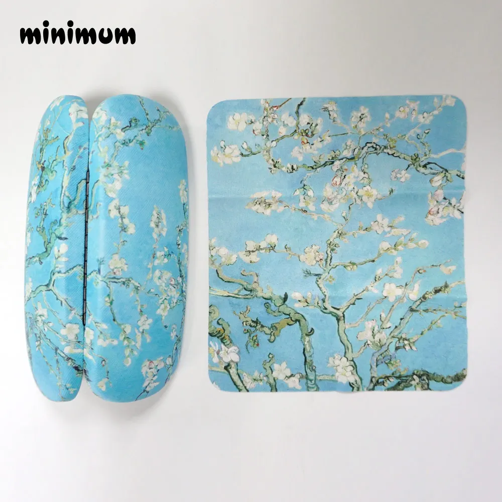 MINIMUM Retro oil painting sunglasses case with Glasses Cloth Microfiber Clean Lens Dust Wiper Camera Screen Cleaner Soft Suede