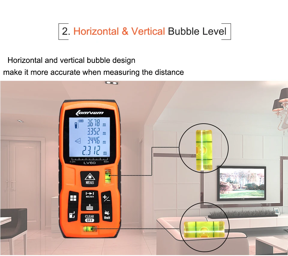 LOMVUM лазерный дальномер цифровой Уровень пузырьки лазерный дальномер на батарейках ручной ленточный дальномер 40 м 50 м 60 м