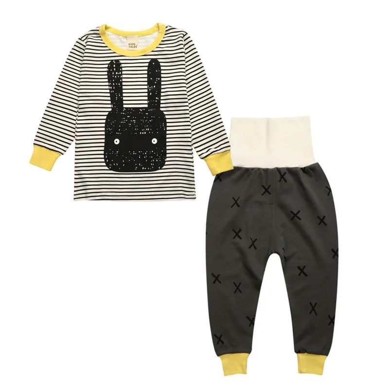 

Children's Pajamas for Girls Boys Cotton Nursing Belly Printing Home Clothing Suit Long Sleeved Pyjamas Kids Pants Open CLS040