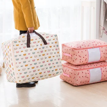 

Quality Cartoon Printing Storage Bag Waterproof Easy Handle Closet Organizer For Travel Home Sundries Tidy Storage Container