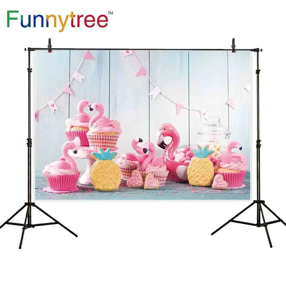 

Funnytree baby photography background Flamingo princess birthday Biscuits cake background photobooth photo studio shoot prop