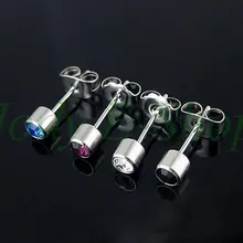 Новое поступление драгоценный камень серьги-каффы ногтей модные серьги 316L нержавеющая сталь