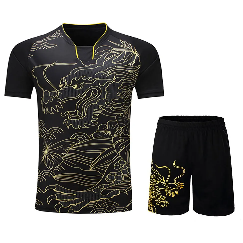 Tuta Jersey di Badminton Traspirante Camicia Uniformi Delle Donne/Uomini Vestiti di Tennis Da Tavolo Gioco di Squadra Manica Corta T Camicette e Shorts