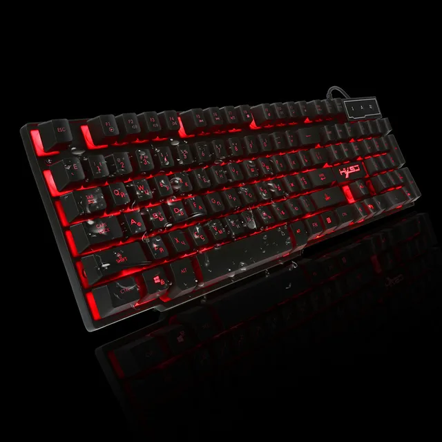 Special Price Professional Adjustable Compatible HXSJ R8 3 Colors LED Backlight USB Wired Multimedia PC Gaming Keyboard#ZS