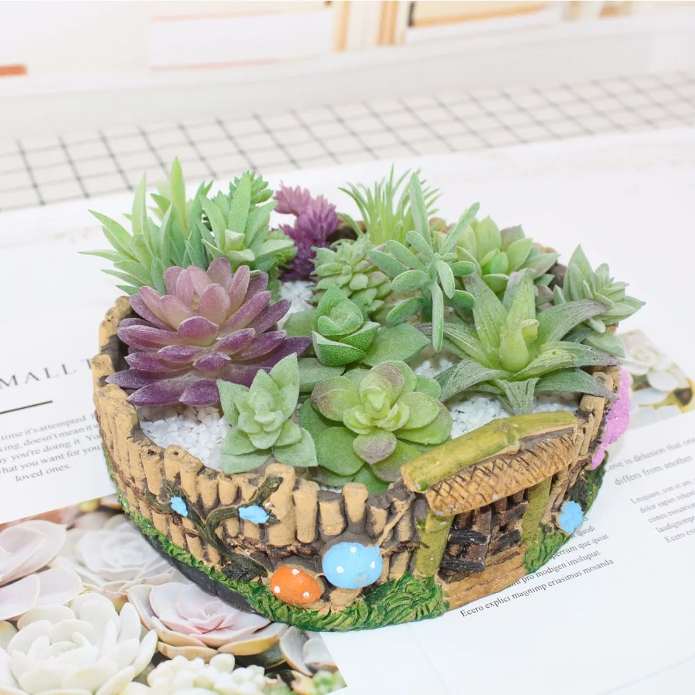Новый DIY Искусственные растения сочные Мороз Лотос кактус пейзаж моделирование