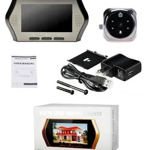 4,3 дюймов ЖК Цифровая камера в дверной глазок 3X зум многоязычный PIR датчик движения ИК ночного видения 32 кольца видео глазок дверной звонок