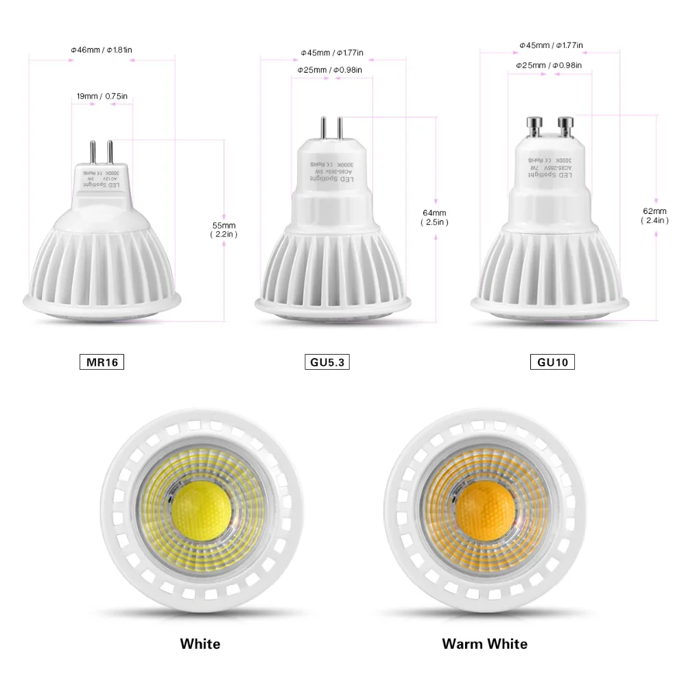 Диммер светодиодный светильник лампа 220В 220В GU10 GU5.3 светодиодный светильник 12В MR16 с регулируемой яркостью 3 Вт 5 Вт 7 Вт Точечный светильник Внутреннее освещение