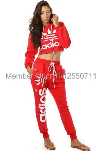 red adidas tracksuit womens