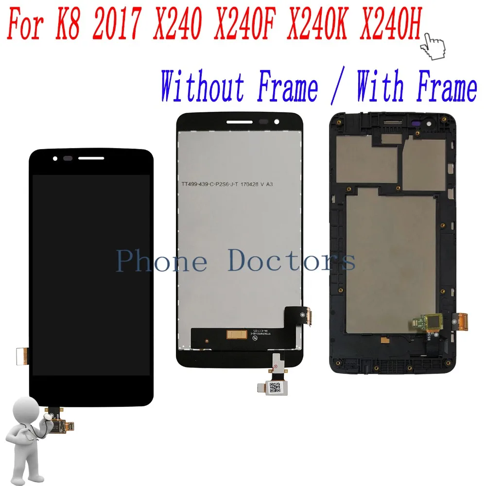 

5.0'' Black Full LCD DIsplay + Touch Screen Digitizer With Frame Assembly For LG K8 2017 X240K X240H X240i X240F X240dsF X240ds