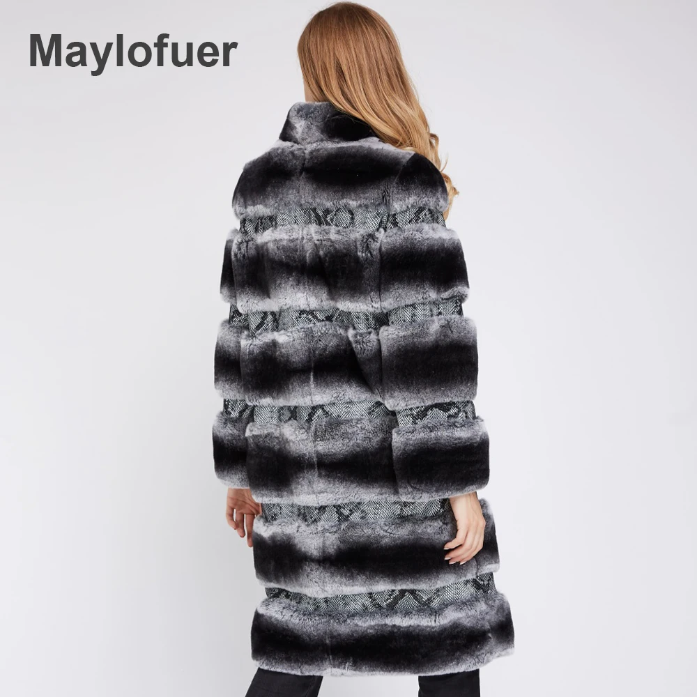 Maylofuer Воротник стойка из натурального меха кролика Rex Женщины натуральный мех
