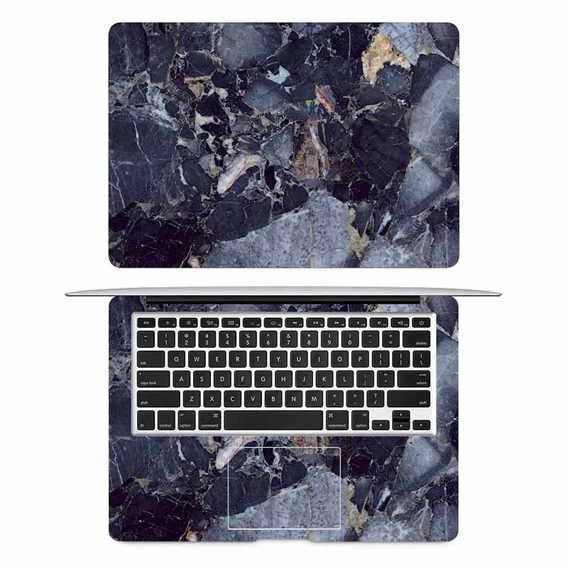 Синяя мраморная зерно полное покрытие кожи для Macbook Стикер 13 Pro Air retina 11 12 15 дюймов Mac Mi поверхность книга Ноутбук наклейка КОЖА