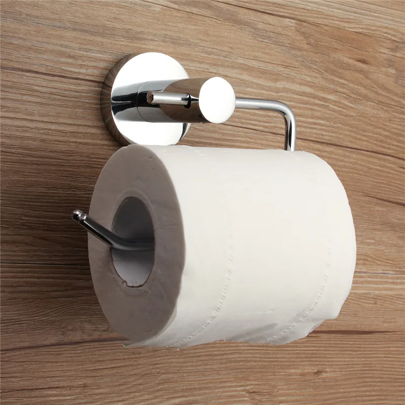 Хромированный полированный держатель для туалетной бумаги из нержавеющей стали, держатель для туалетной бумаги крепежный крючок