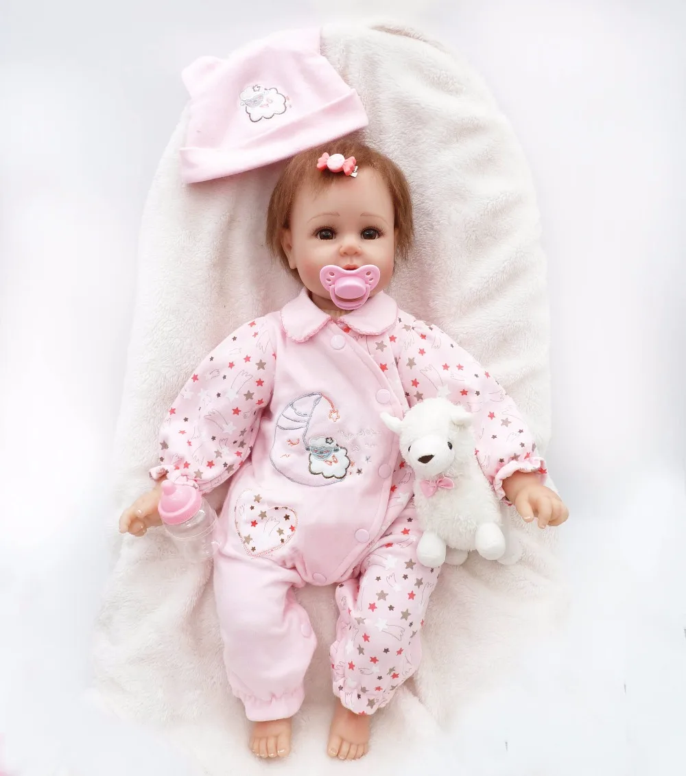 Новый может сидеть и лежать 20 дюймов Reborn Baby Bay кукла мягкий силиконовый