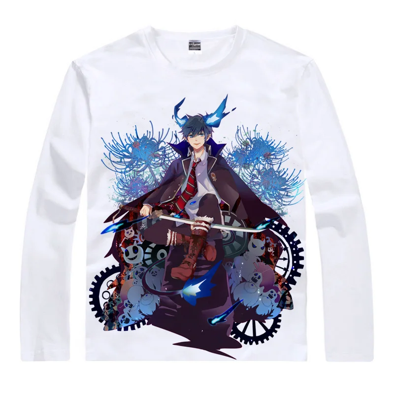 Туфли для косплея Blue Exorcist футболки Для мужчин в стиле хип хоп с длинным рукавом