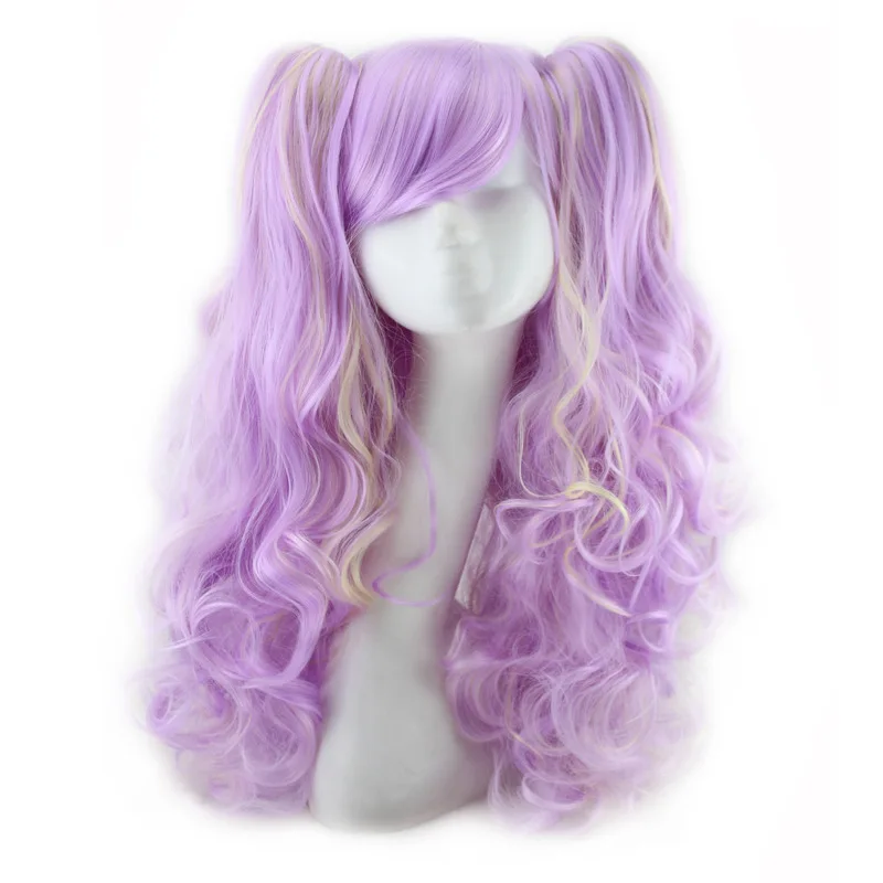 Roromiya Karuta Black Red Pink Purple Ombre Long Curly Wig Cosplay Harajuku Lolita Colored Woman Wigs With Clip On Ponytail Roromiya Karuta Black Red Pink Purple Ombre Long Curly Wig Cosplay Harajuku Lolita Colored Woman Wigs With Clip On Ponytail