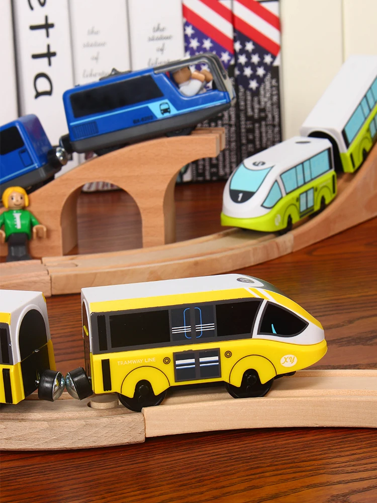 Детский Электрический поезд, набор игрушек, магнитный поезд, литая под давлением, слот, игрушка, подходит для Т-Хома, дорожка, деревянная дорожка, деревянный поезд, железная дорога