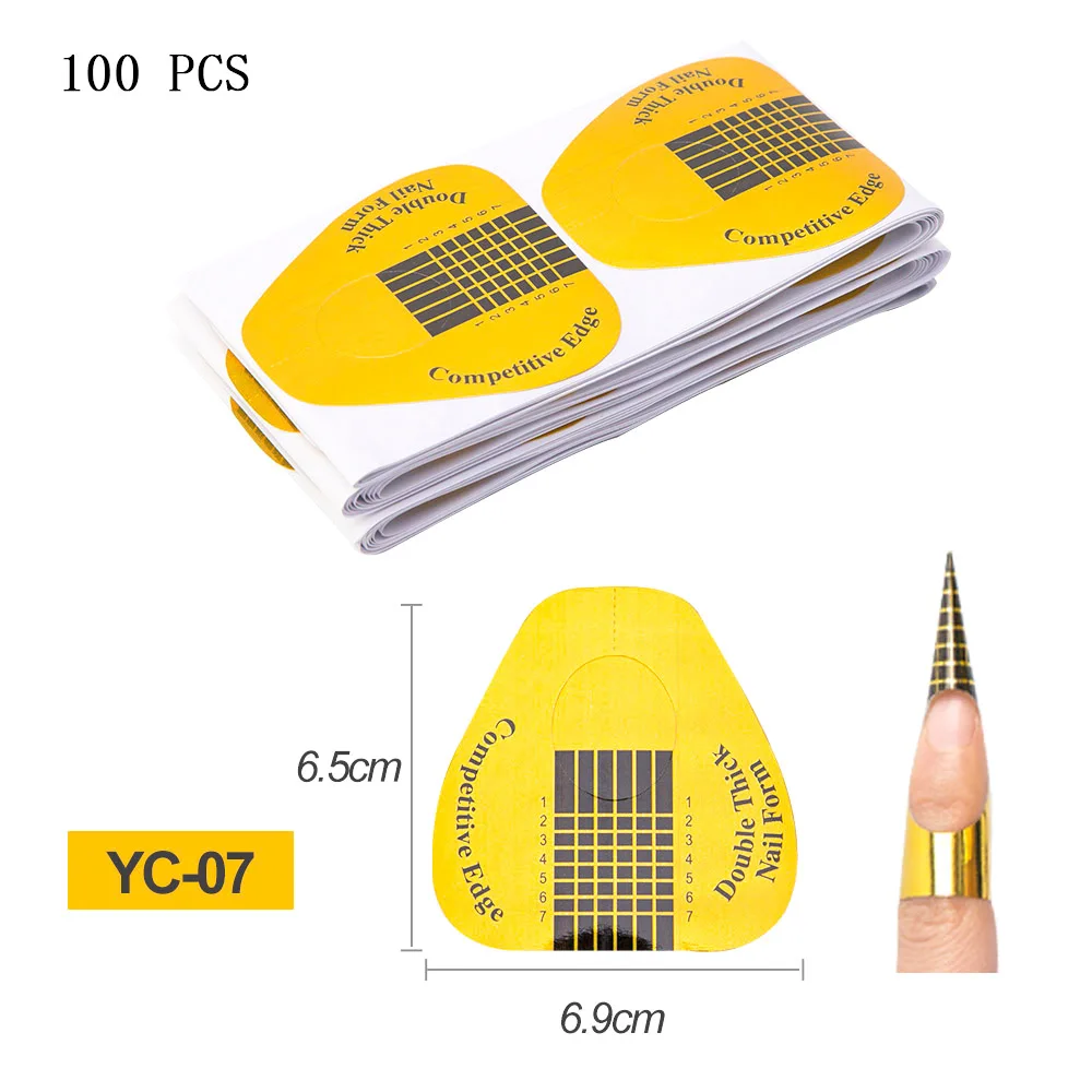 100 шт Французский набор типсов для маникюра форма для наращивания геля для ногтей форма для локонов для маникюра дизайн - Цвет: 07
