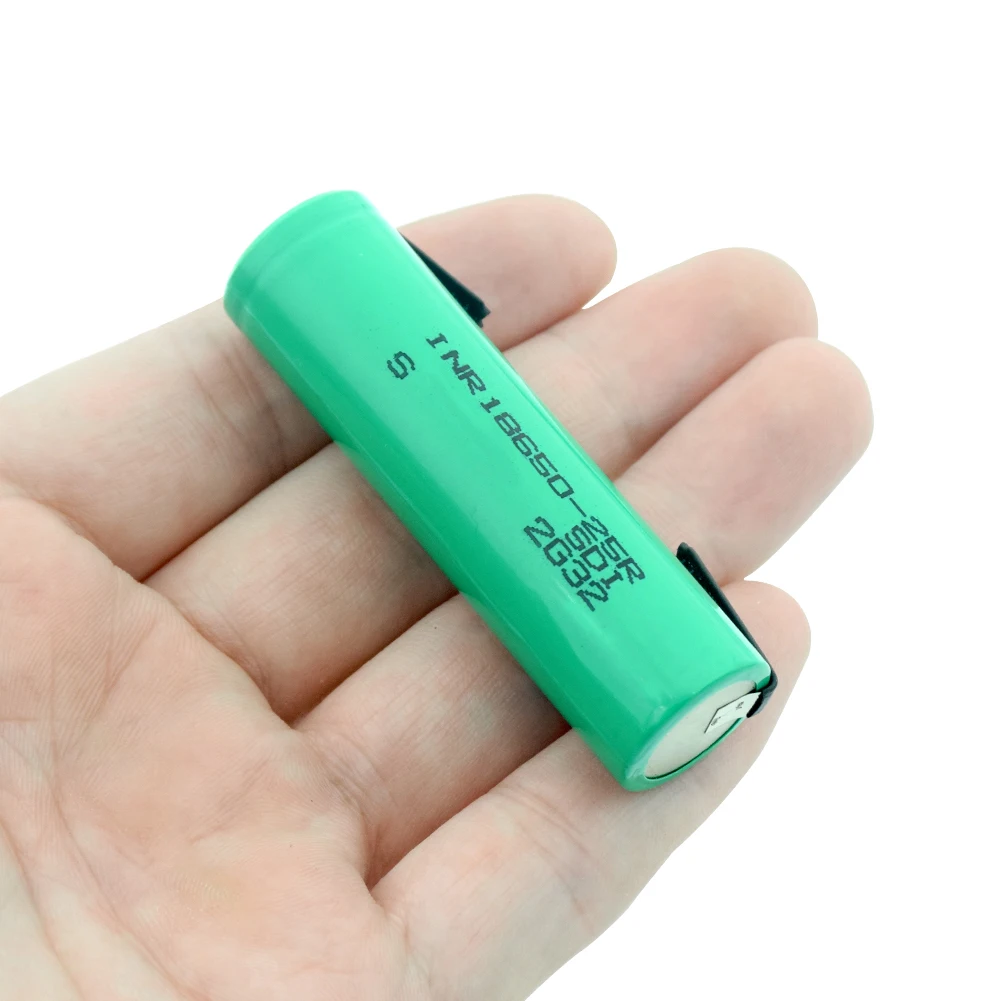 

1/2/4 Pcs High Drain New Rechargeable 18650 Battery With Two DIY Tabs For E-cigarette Torch Power Bank Radio Gamepad Headlamp
