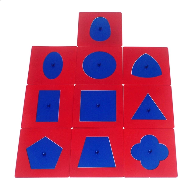 Baby Toys Montessori Materials Professional Quality Metal Insets Set/10 Early Childhood Education Preschool Geometrical Shapes 3