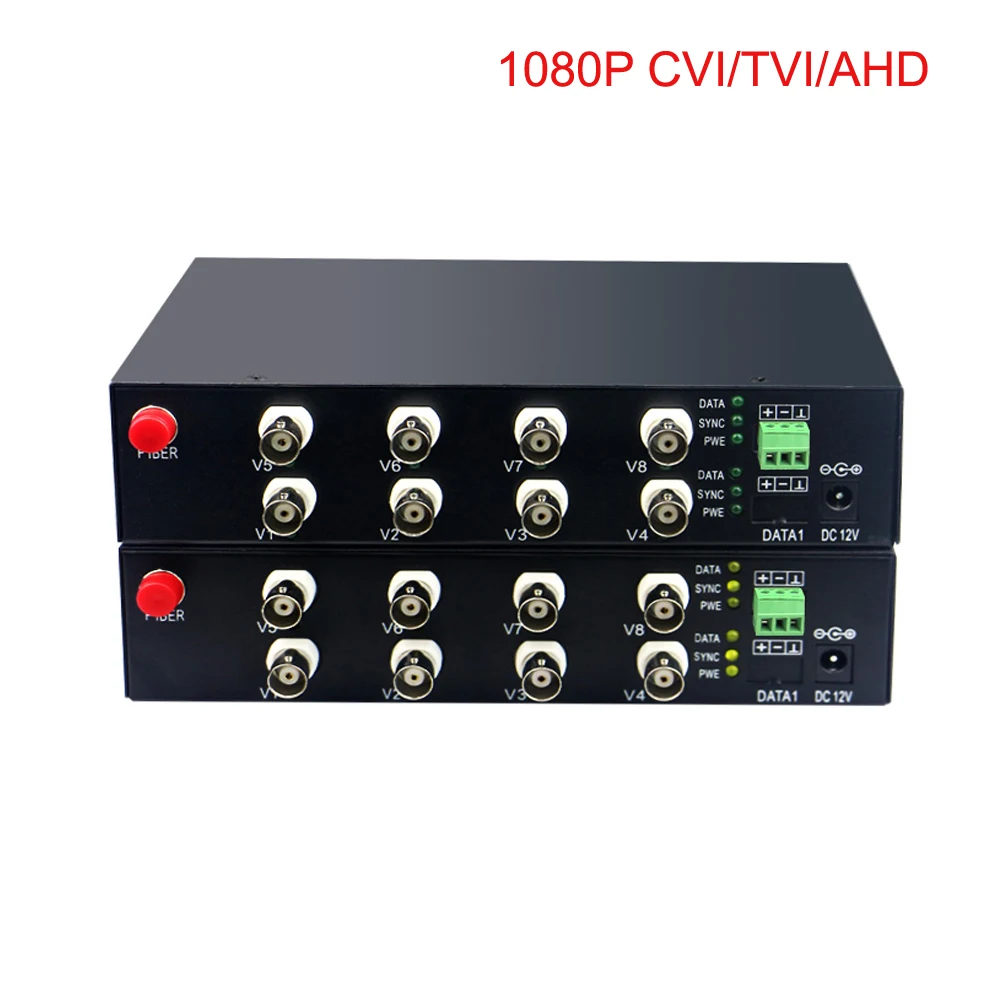 

HD Video Fiber Optical Media Converters (Transmitter and Receiver) with Data for HD CCTV 1080P 960p 720p CVI TVI AHD Cameras