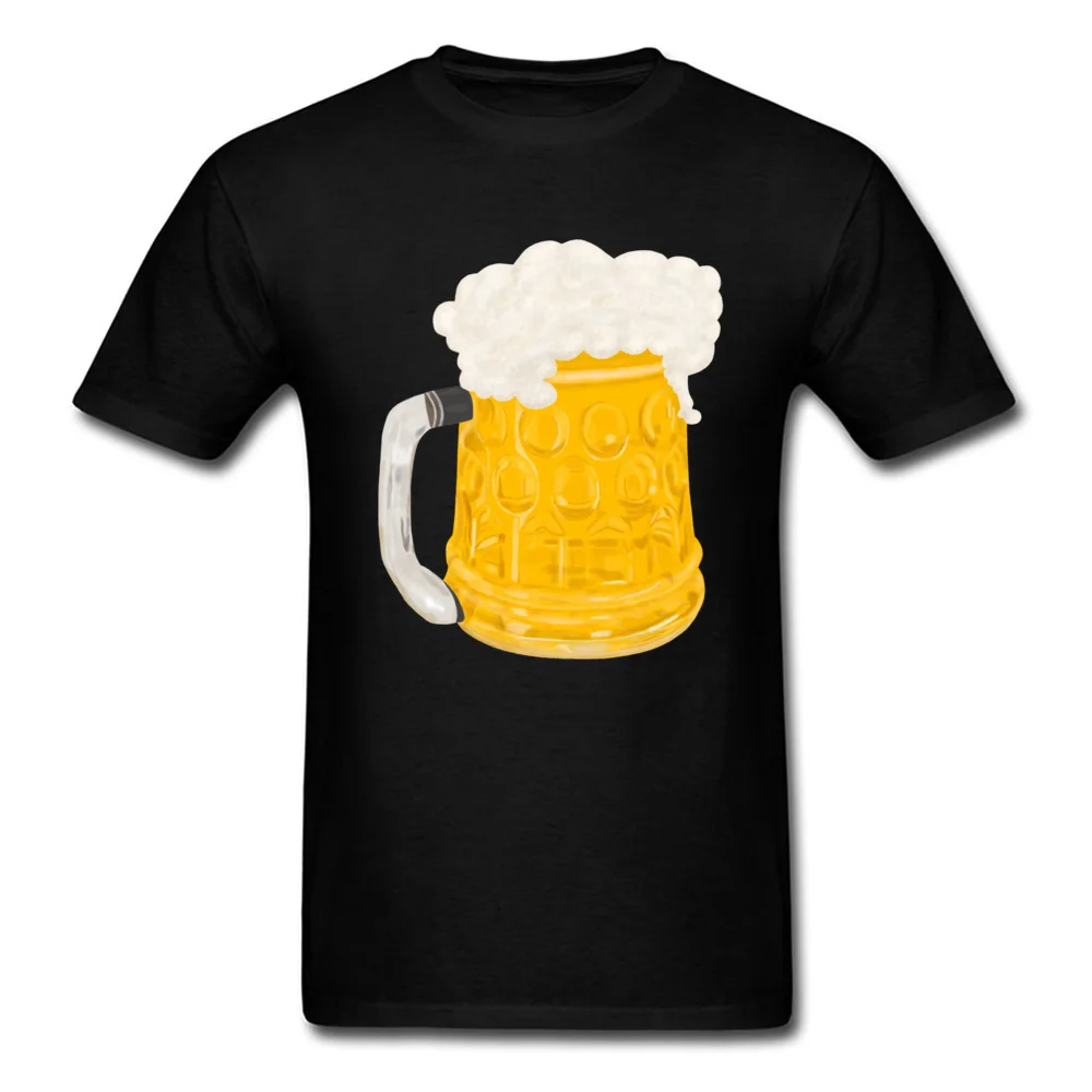  Man Top T-shirts Glass of Beer Birthday Tops Shirt Cotton Round Collar Short Sleeve Design T Shirt Summer Autumn Glass of Beer black