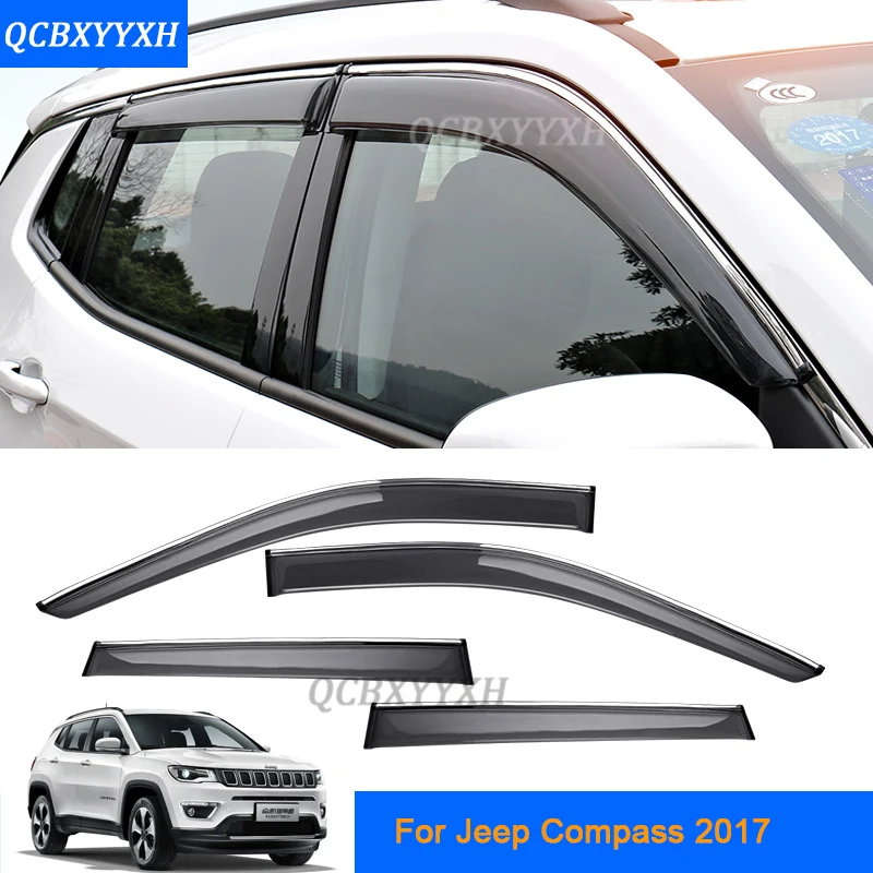 Car Stylingg Awnings Shelters 4pcs/lot Window Visors For Jeep Compass