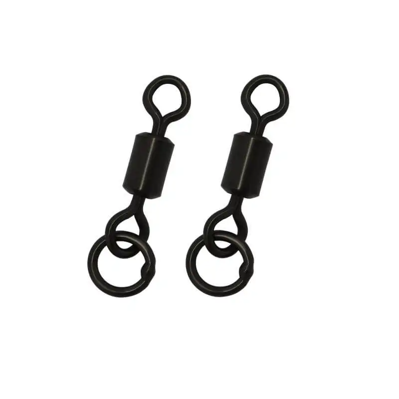100 шт. Flexi Ring Swivel размер 8 матовые черные рыболовные снасти для карпа большие