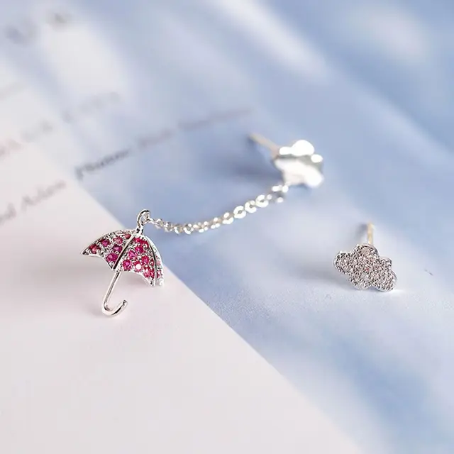 Lovely Asymmetrical Crystal Umbrella Cloud Drop Earrings Fashion Lovely Asymmetrical Crystal Umbrella Cloud Drop Earrings Fashion Women S Earring Wedding Party Jewelry