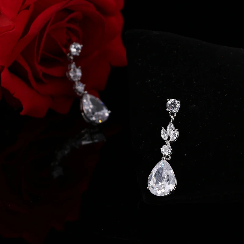 Marque EMMAYA magnifique AAA CZ pierres ensemble de bijoux en cristal blanc fleur fête de mariage ensembles de bijoux pour femmes