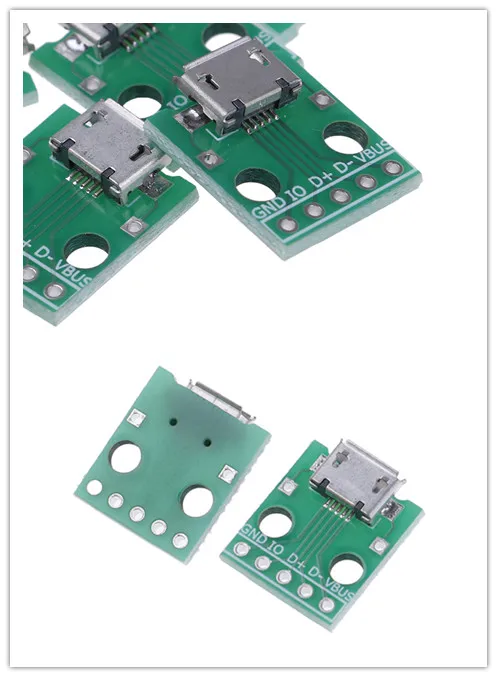 5pcs USB To DIP Female Connector B Type 5pin MICRO Adapter Pcb Converter Pinboard 2.54