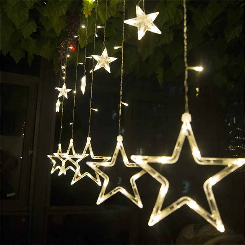 

Christmas Garland String lights Star Moon Fairy Lights indoor Lamps Decorations For Wedding/home/party/birthday/garland Decor