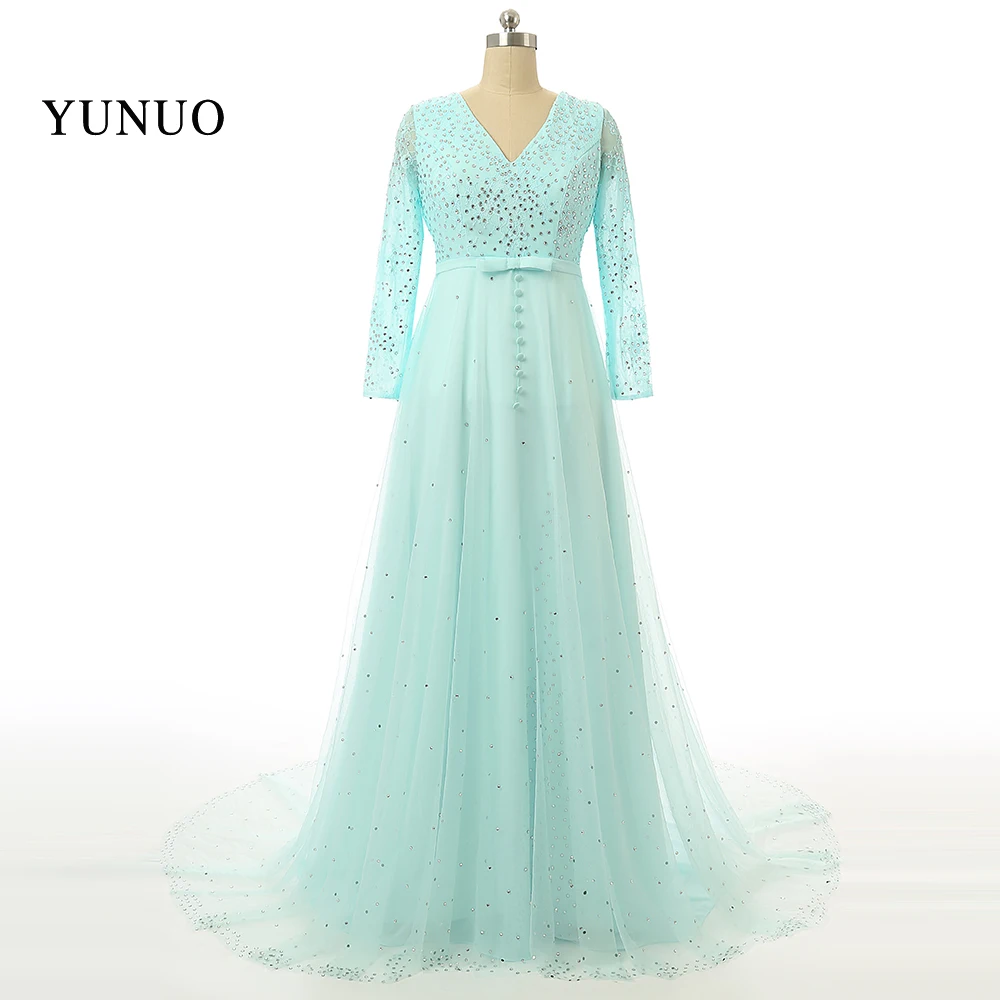 Best Selling V Neck Long Sleeve Lace High Quality Evening Dresses