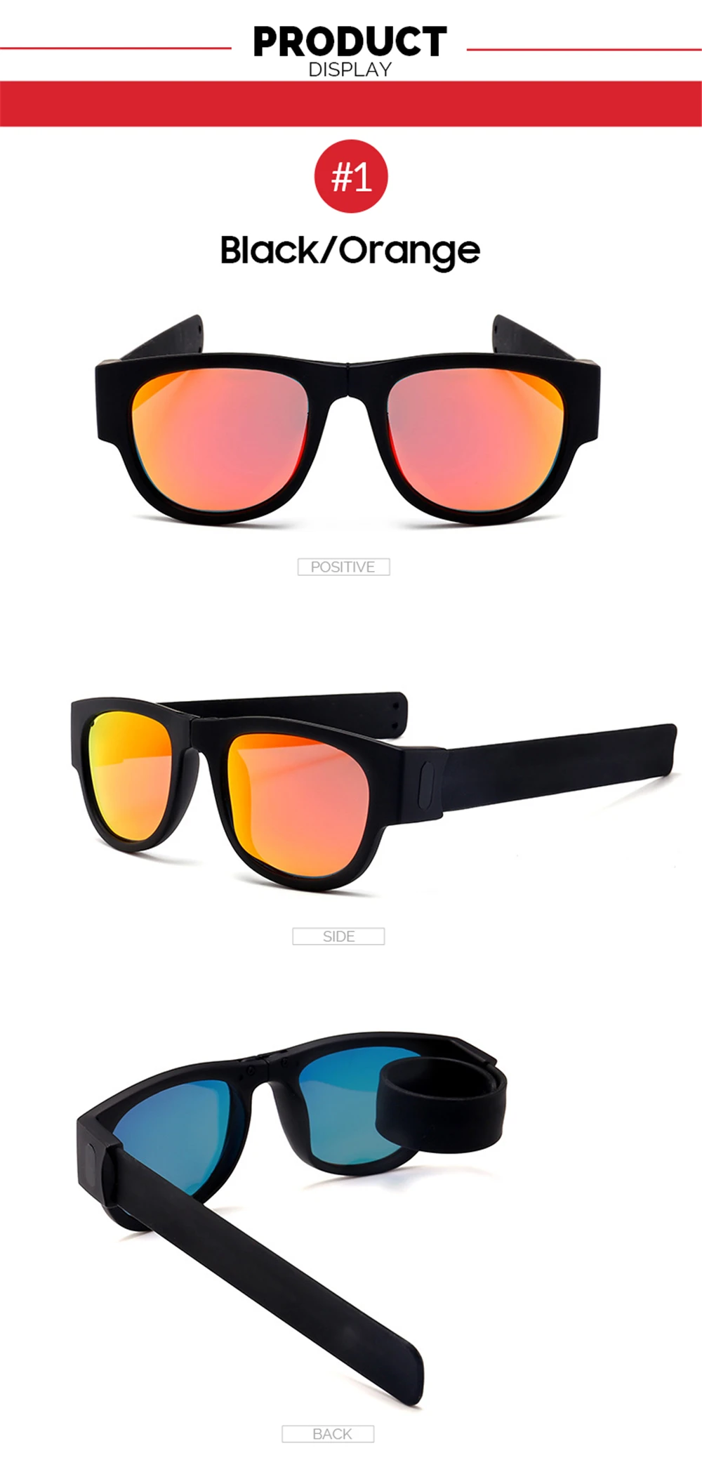 Women's Glasses VIVIBEE Novelty Mirror Men Polarized Folding Sunglasses New Arrival Slap Sport Foldable Wristband Shades 2022 Trend Product best sunglasses for big nose