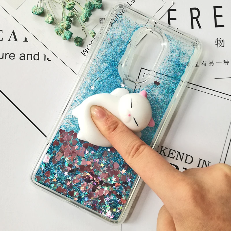 Cute 3D Squishy Cat Case For Xiaomi Redmi 5 5 plus 4X 4A 5A Note 5 pro 4 3 4X Luxury Glitter Quicksand Phone Case Redmi note 5A prime Cover (8)