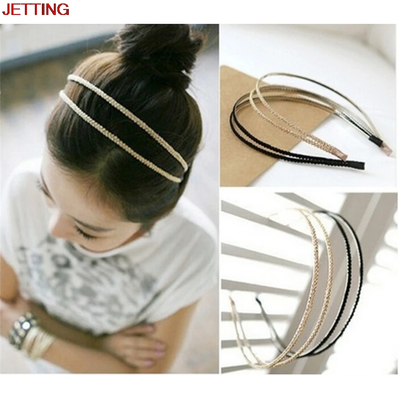 JETTING Wholesale Double Layers Hairbands Women Head bands Shiny