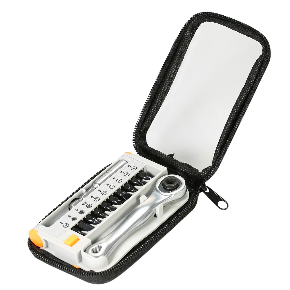 

12pcs Mini Ratchet Wrench Close Quarter Adjustable wrench Ratcheting Screwdriver Bits Set with 1/4 Drive Tool sets