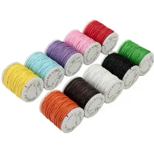 

10 Rolls Mixed Colors Waxed Cotton Cord String Thread Rope for Necklace Bracelet Jewelry DIY Making Findings