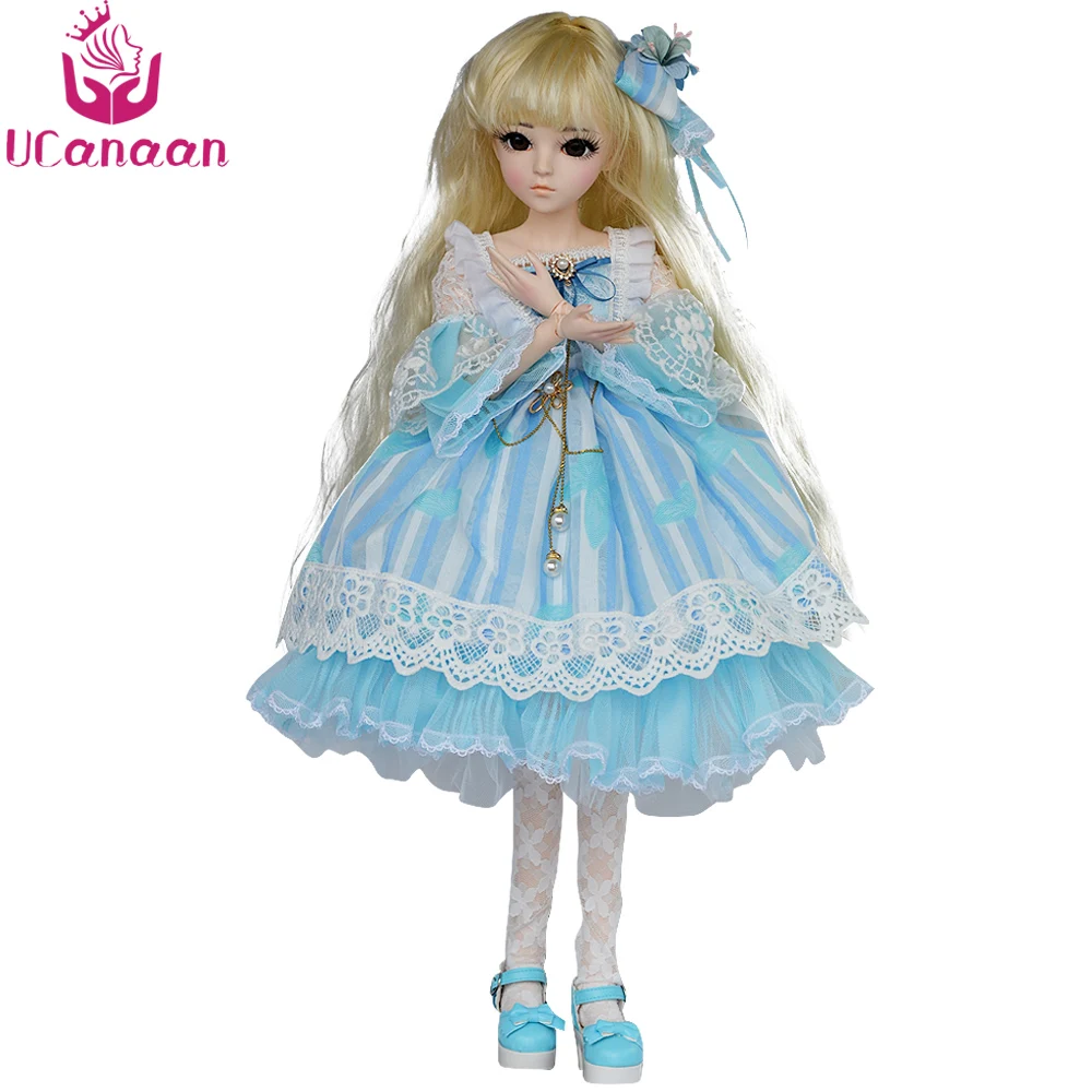 

UCanaan 24'' Girl Toys 1/3 BJD Doll 18 Ball Jointed Dolls for Children With All Outfits Dress Shoes Wig Makeup Toys Gift