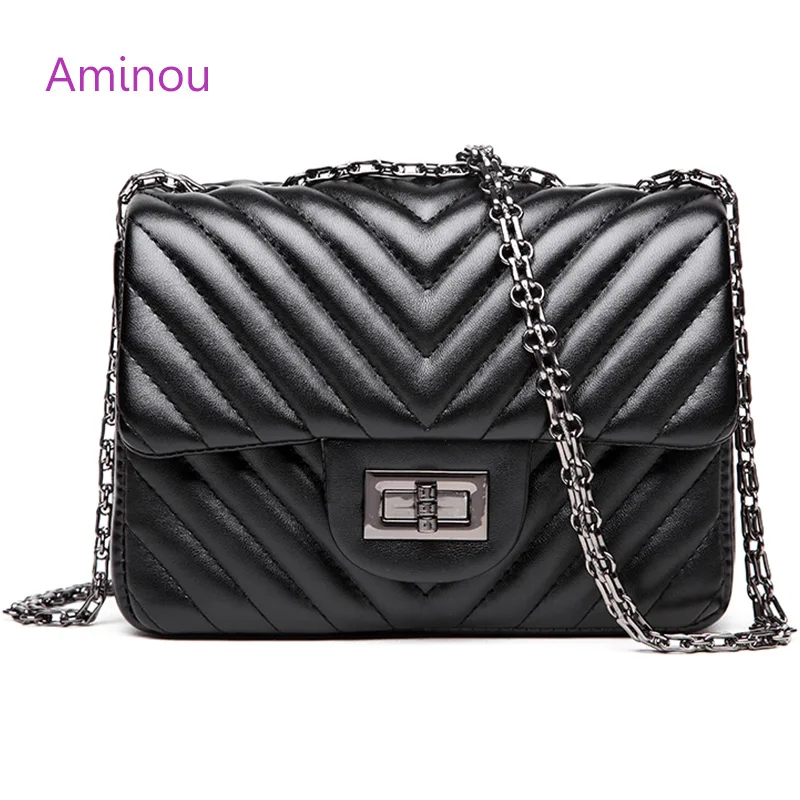 

Aminou 2018 Design Small Crossbody Women Messenger Chain Bag Vintage High Quality Pu Leather Bags Luxury Ladies Shoulder Bags