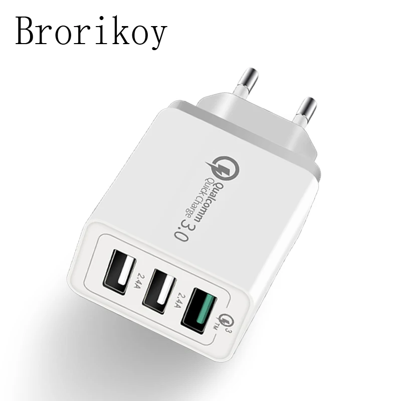 

Quick Charger for Samsung iPhone iPad Device Adapter Universal Mobile Phone Accessories QC3.0 3 USB 9V/2A Fast Charging