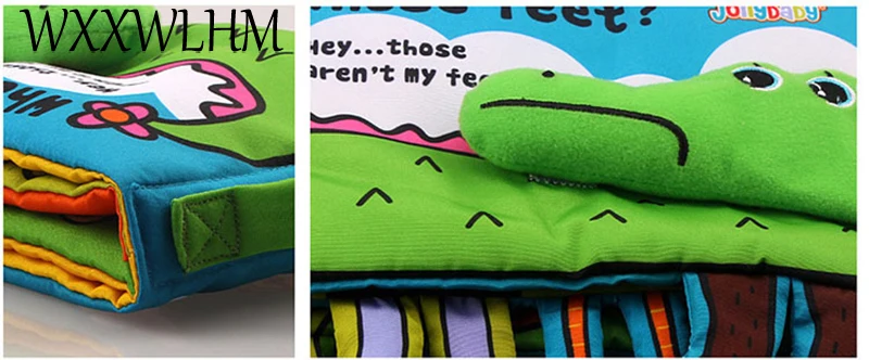 Baby Cloth Book Plush Toy Puzzle 0-1-3 Year-old Early Childhood Enlightenment Baby Paper Crocodile Cloth Book