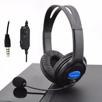 

3.5mm Wired Headphone Game Gaming Headphones 1.2m Black Headset With Microphone Mic Earphone for PlayStation 4 Computer New