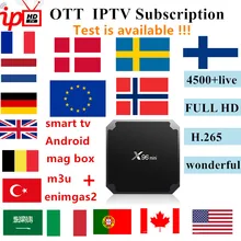 Европа IPTV, французский арабский Швеция Норвегия Германия, Италия Турция Великобритания США Канада каналы IP tv M3U X96 Мини ТВ приставка на базе Android Box